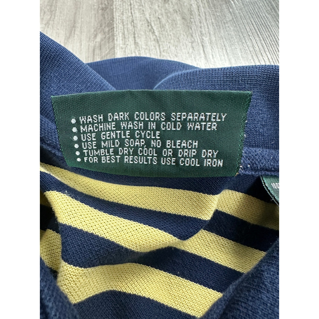 Masters Collection 60's Two Ply Mercerized Striped Classic Pique Polo — Size Large // Preowned