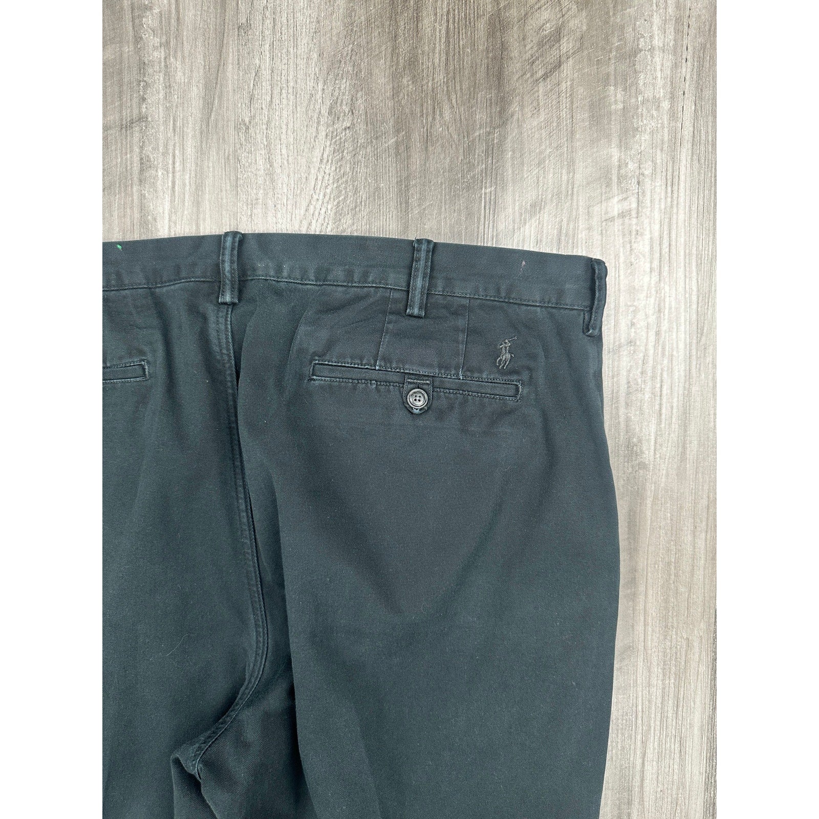 Polo Ralph Lauren Classic Fit Cotton Twill Chino Pants in Black — Size 38 // Preowned