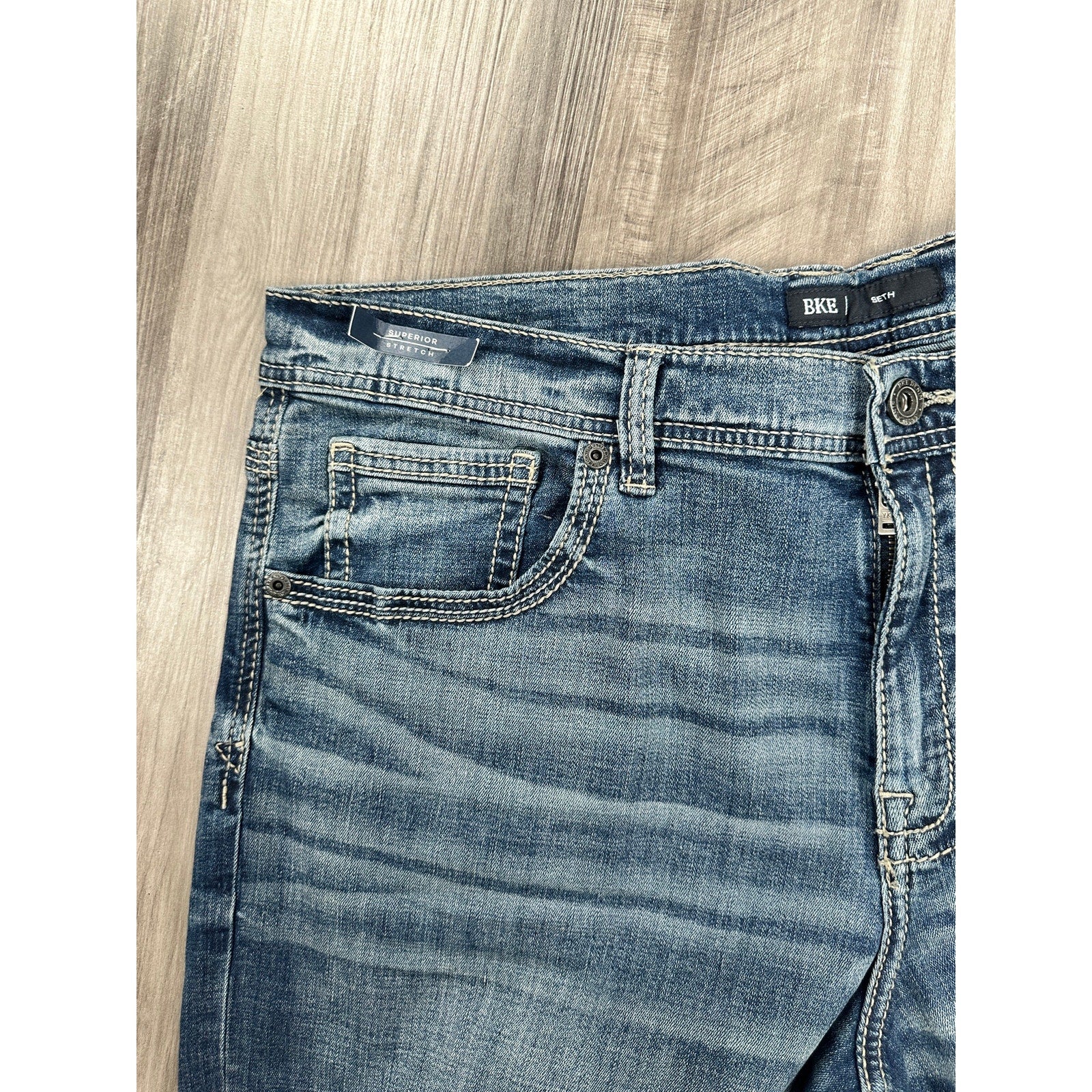 BKE Seth Straight Stretch Jean in Blue — Size 40x32
