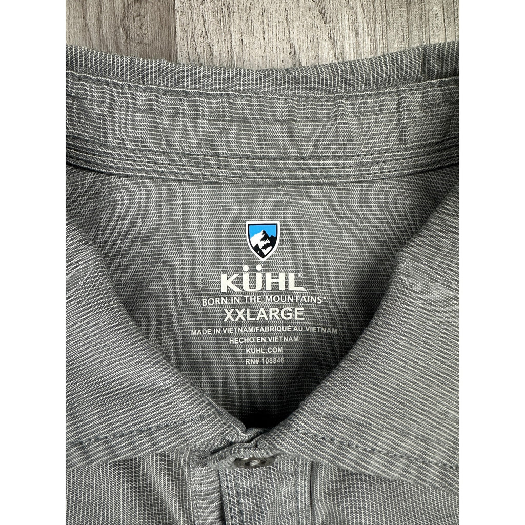 Kuhl Micro Stripe Long Sleeve Shirt in Gray, White — Size 2XL // Preowned