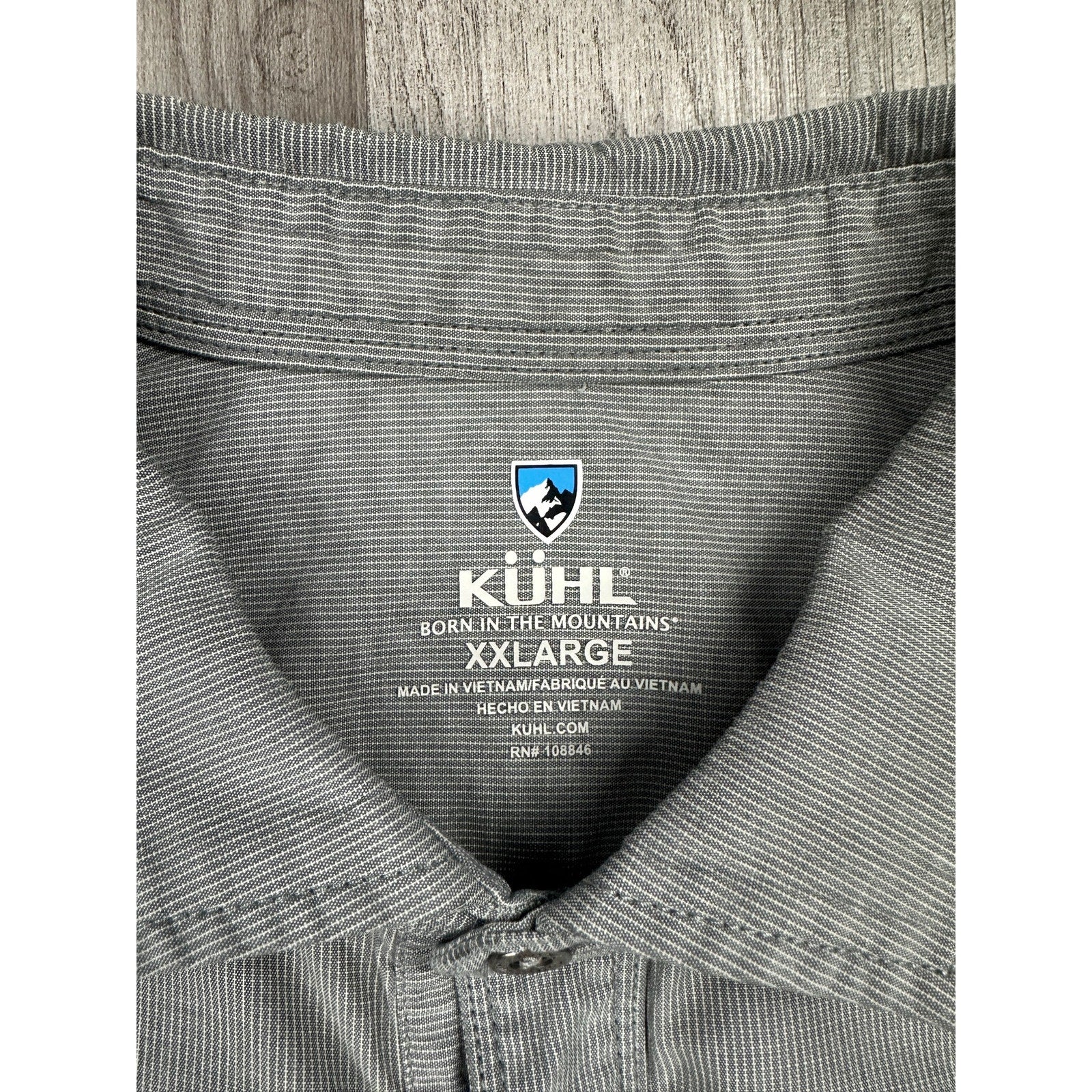 Kuhl Micro Stripe Long Sleeve Shirt in Gray, White — Size 2XL // Preowned