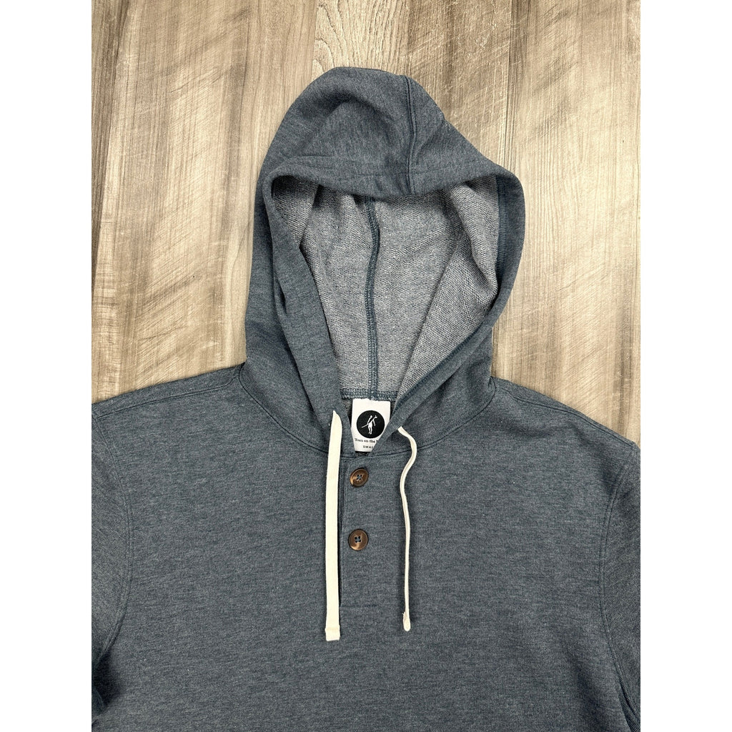 Toes on the Nose Coastal Pullover Soft Henley Hoodie — Size Small