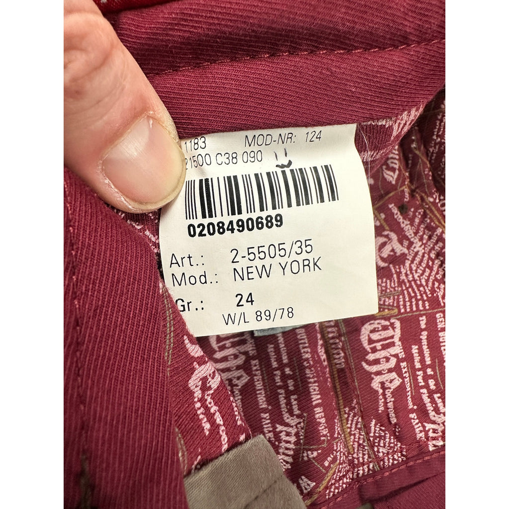 Meyer New York Modern Slim Fit French Pocket Chinos in Light Brown — Size 34 // Preowned