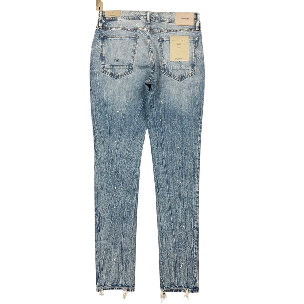 Hudson Zack Blue Dusk Paint Splatter Super Skinny Jeans - 30