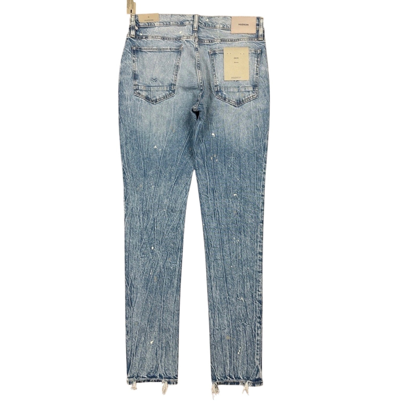 Hudson Zack Blue Dusk Paint Splatter Super Skinny Jeans - 30