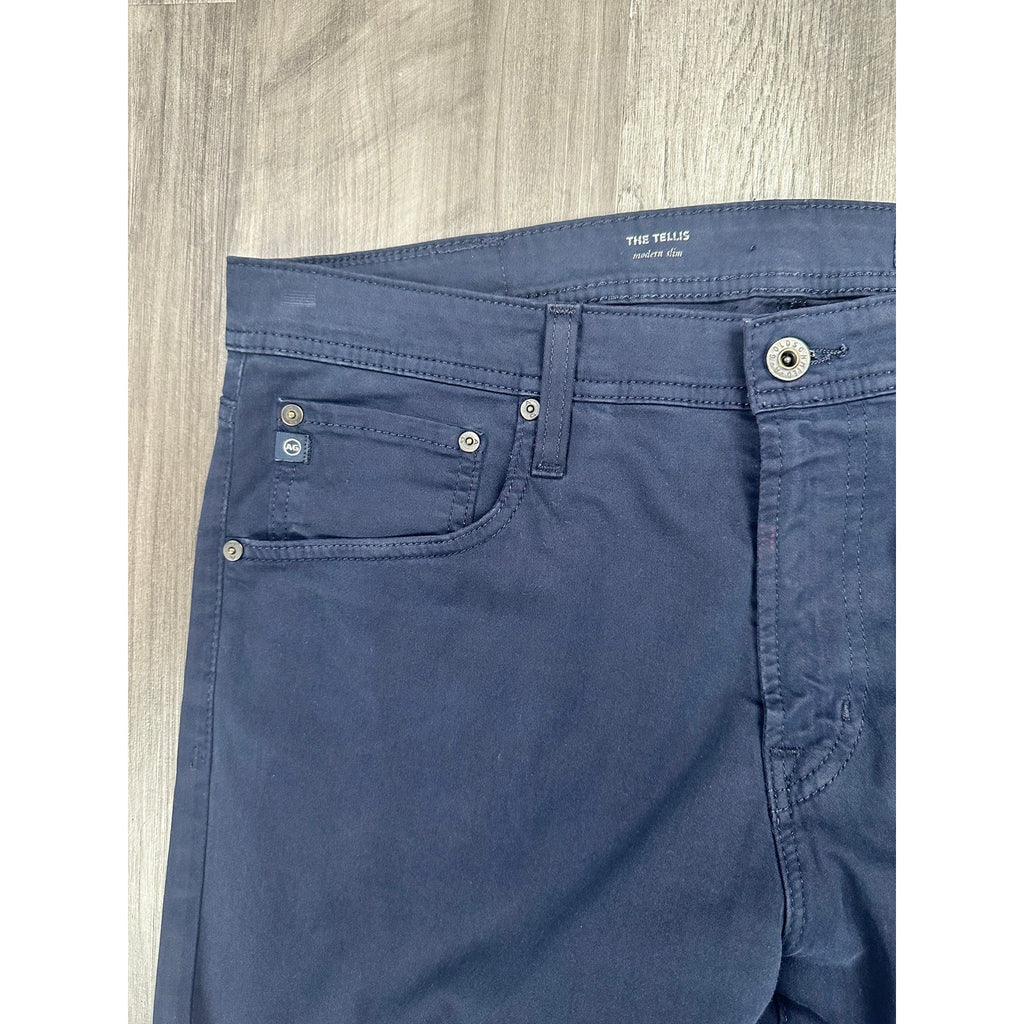 AG Adriano Goldschmied The Tellis Modern Slim Straight Sueded Stretch Sateen Chino Jeans — Size 34x34 // Preowned