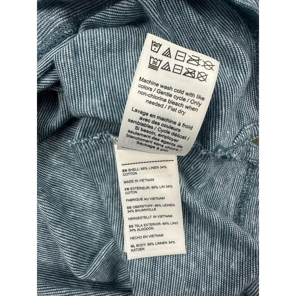 UNTUCKit Bardini Linen Blend Micro Stripe Regular Fit Polo — Size Medium // Preowned
