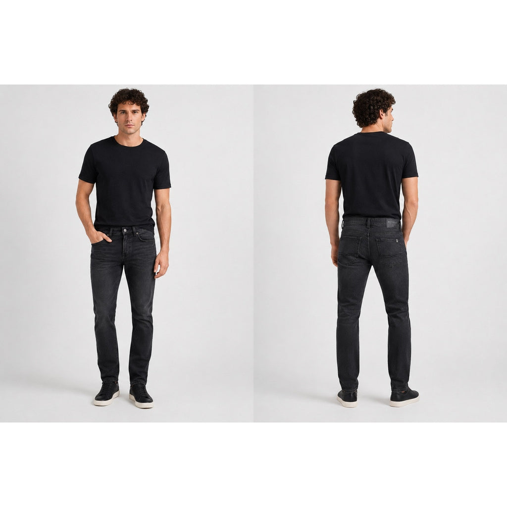 Buffalo David Bitton Ash Slim Stretch Jeans in Black Sanded — Size 30x30