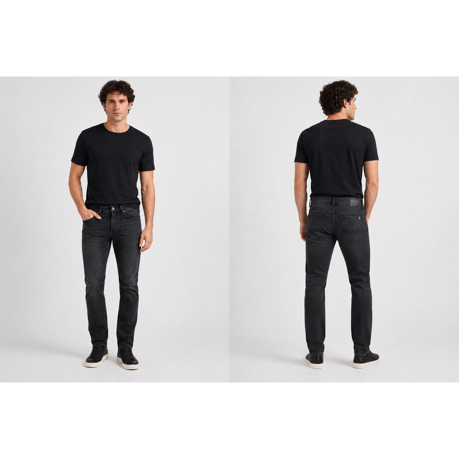 Buffalo David Bitton Ash Slim Stretch Jeans in Black Sanded — Size 30x30