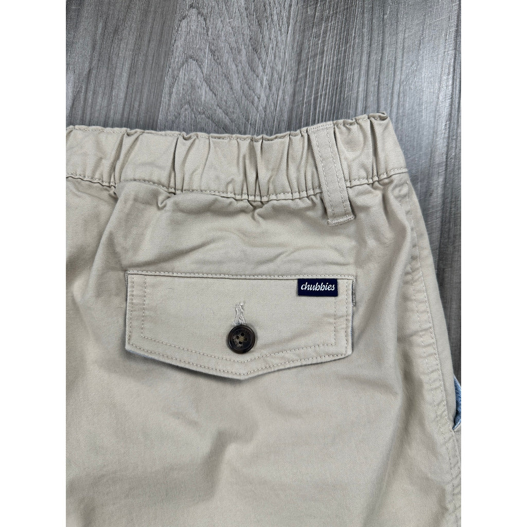 Chubbies 7-Inch Regular Fit Elastic Waist Chino Shorts in Khaki — Size Large // Preowned