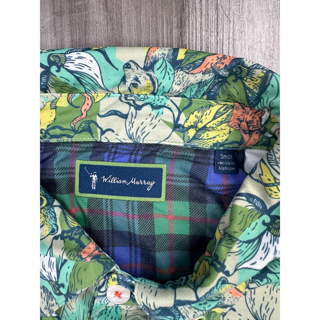 William Murray It's Like A Jungle Golf Polo in Green, Yellow, Orange, Gray, White — Size Small // Preowned