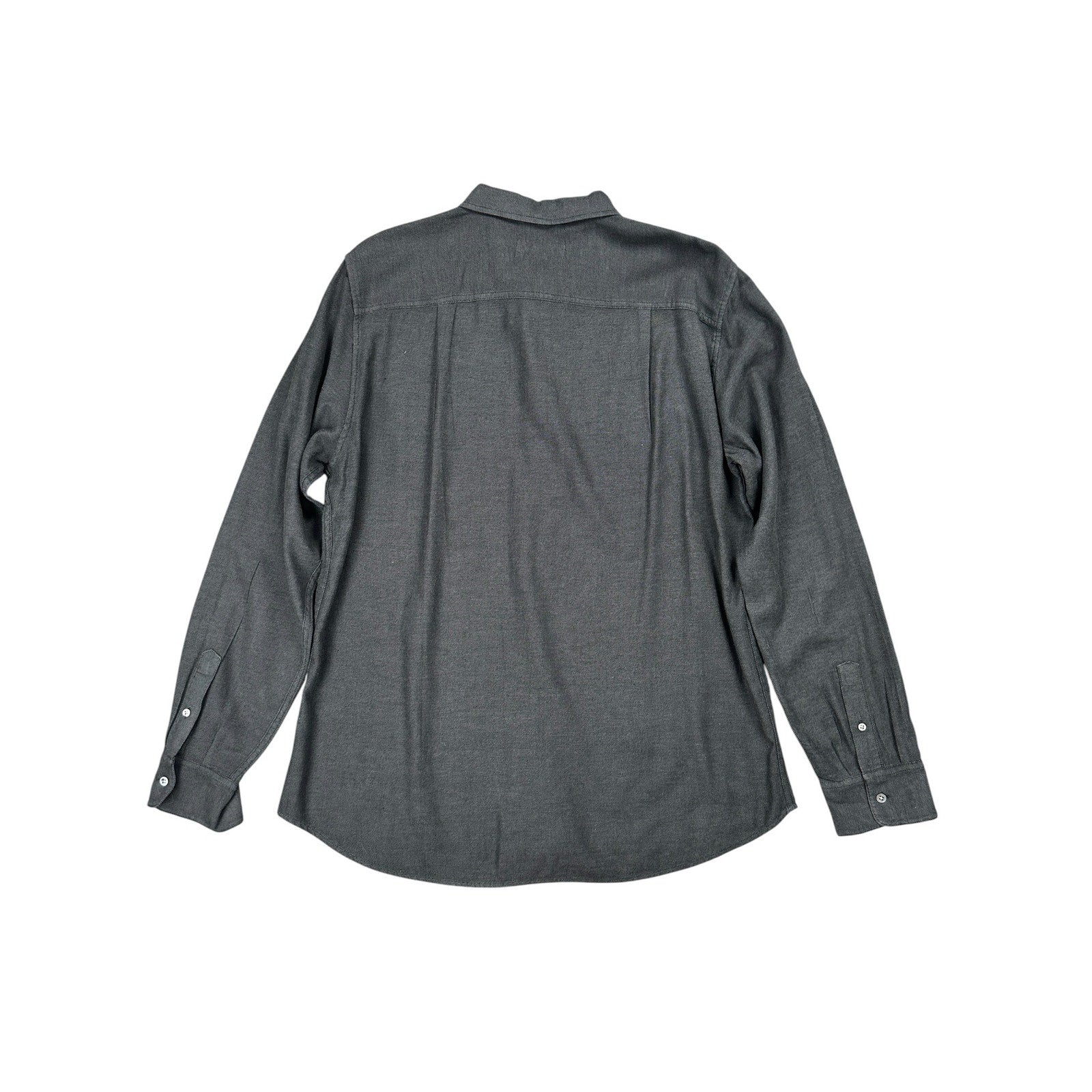 Buck Mason One Pocket Long Sleeve Button Down in Black and Charcoal — Size Large // Preowned