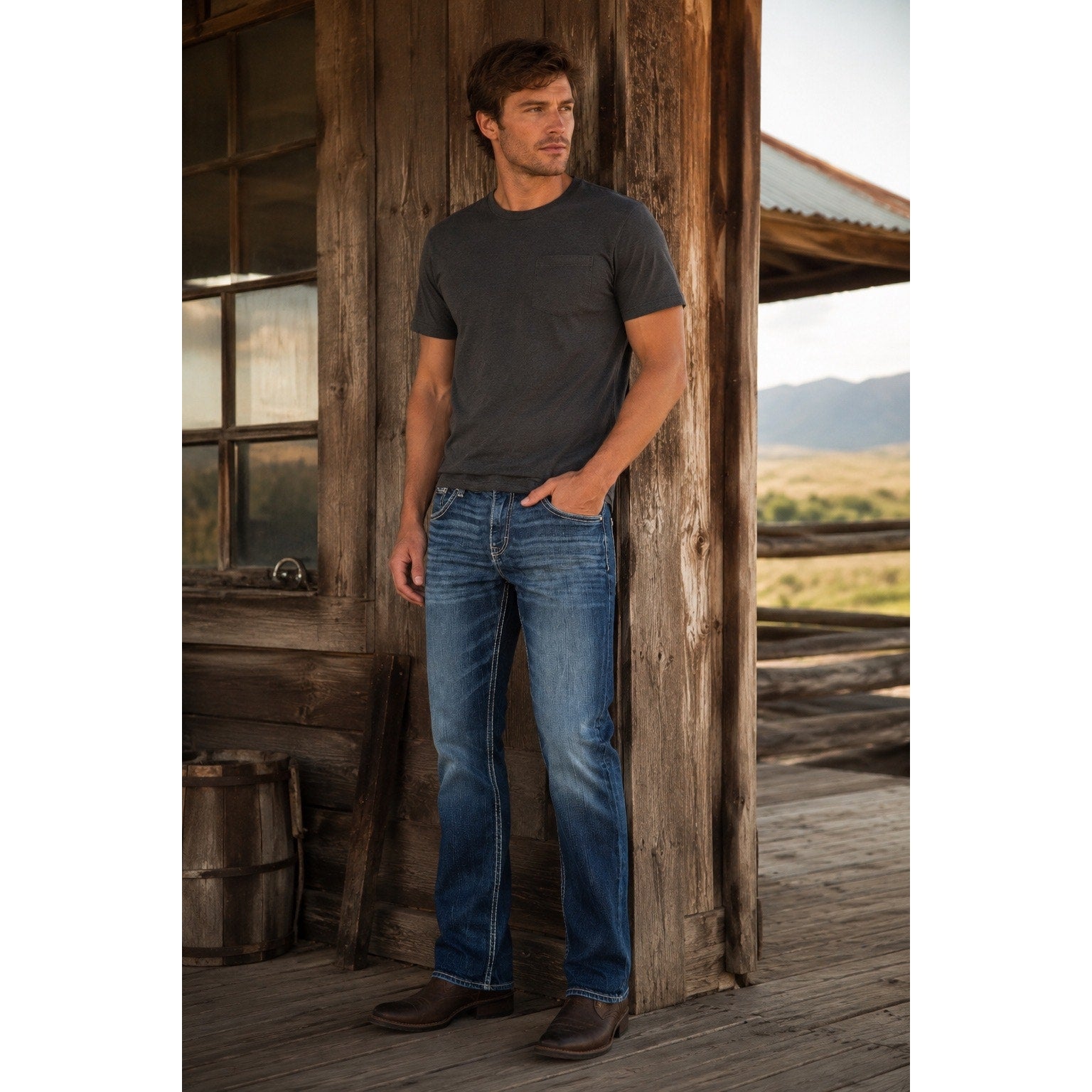 BKE Jake Stretch Straight Litt Jeans in Blue — Size 32x32 // Preowned