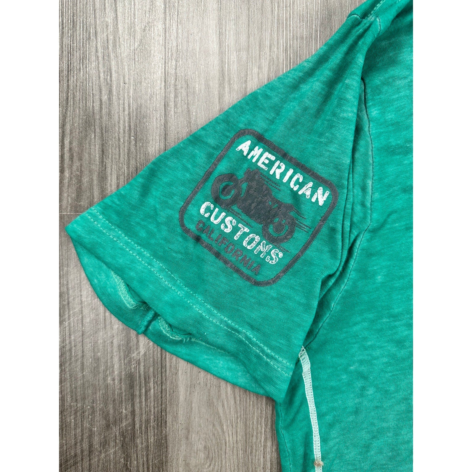 Affliction American Customs Live Fast Get Lucky Graphic Tee Green  — Size XL