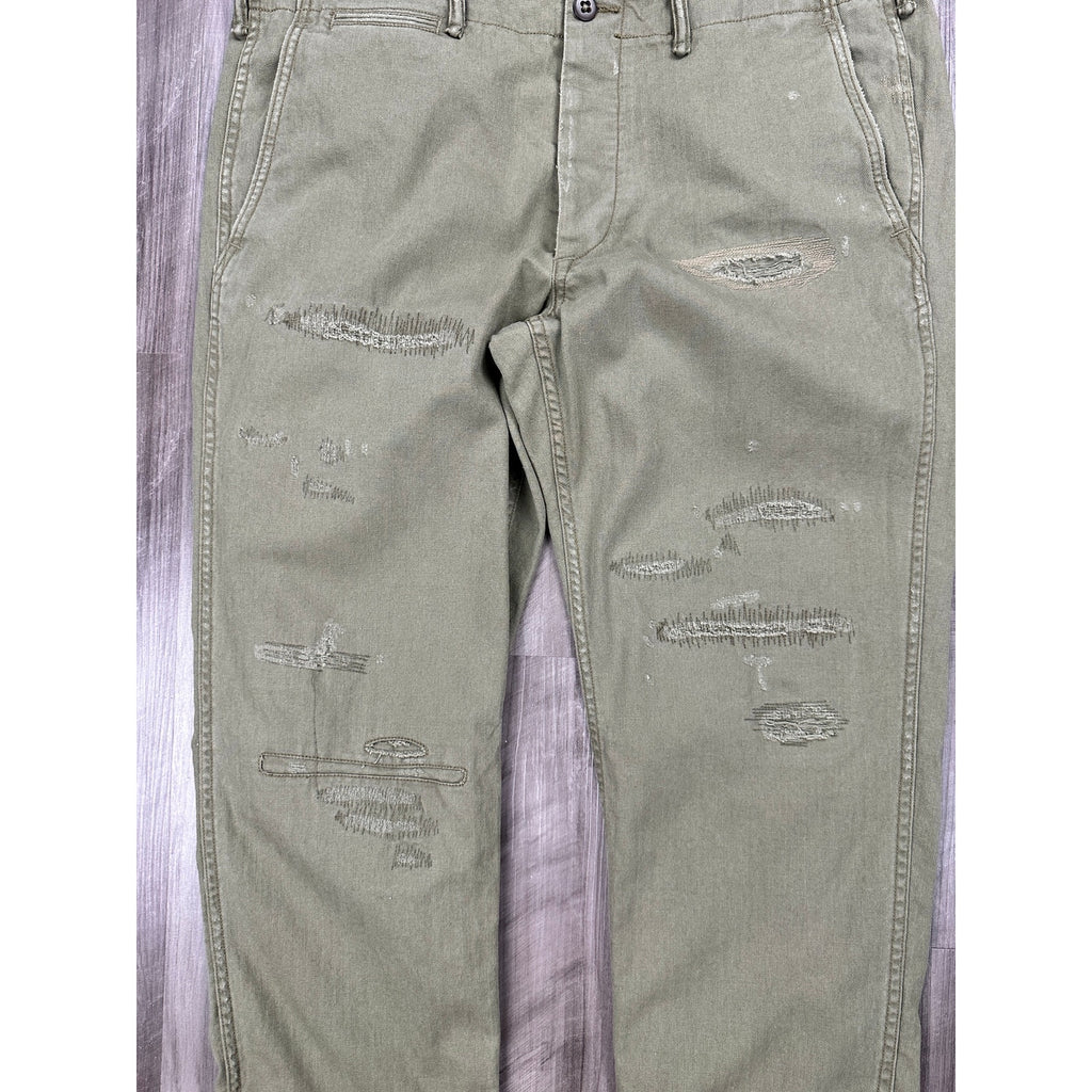 Polo Ralph Lauren Herringbone M-43 Field Pants in Green — Size 36 // Preowned