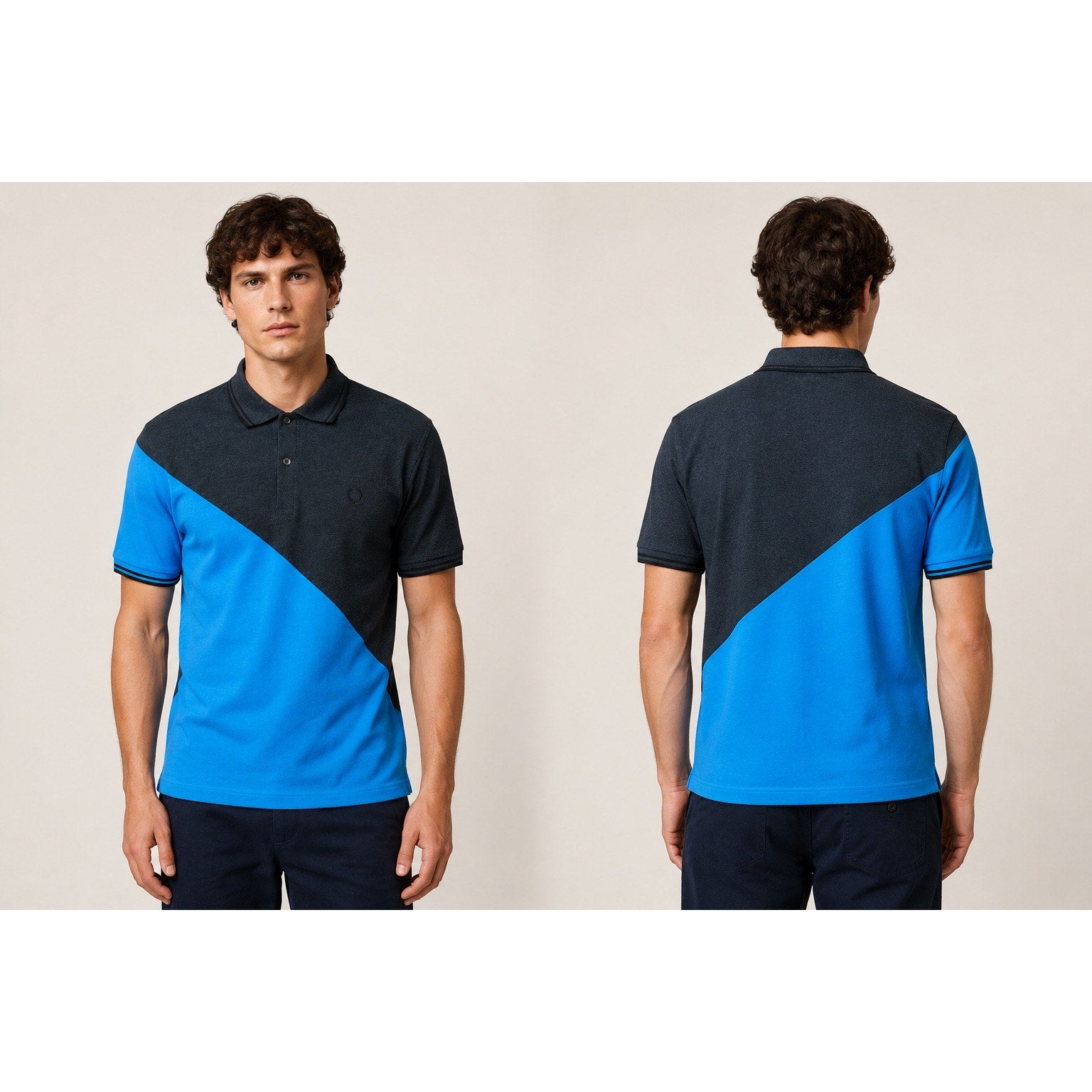 Fred Perry The Fred Perry Shirt Pique Polo Made in Portugal in Charcoal Blue — Size 44 (XL) // Preowned