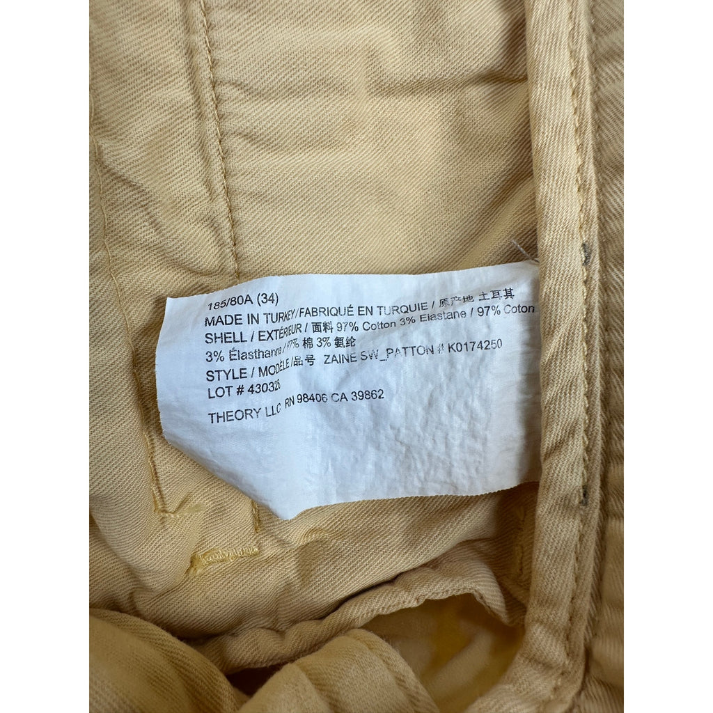 Theory Zaine SW Patton Slim Straight Chino Pants — Size 34 // Preowned