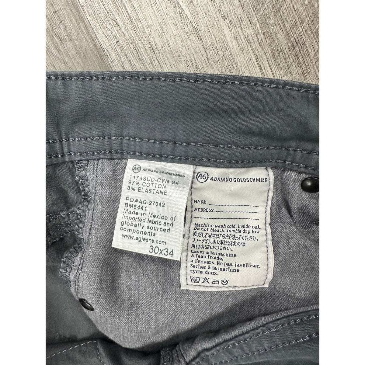 AG Adriano Goldschmied The Graduate Tailored Leg Sueded Brushed Sateen Chino Jeans — Size 30 // Preowned