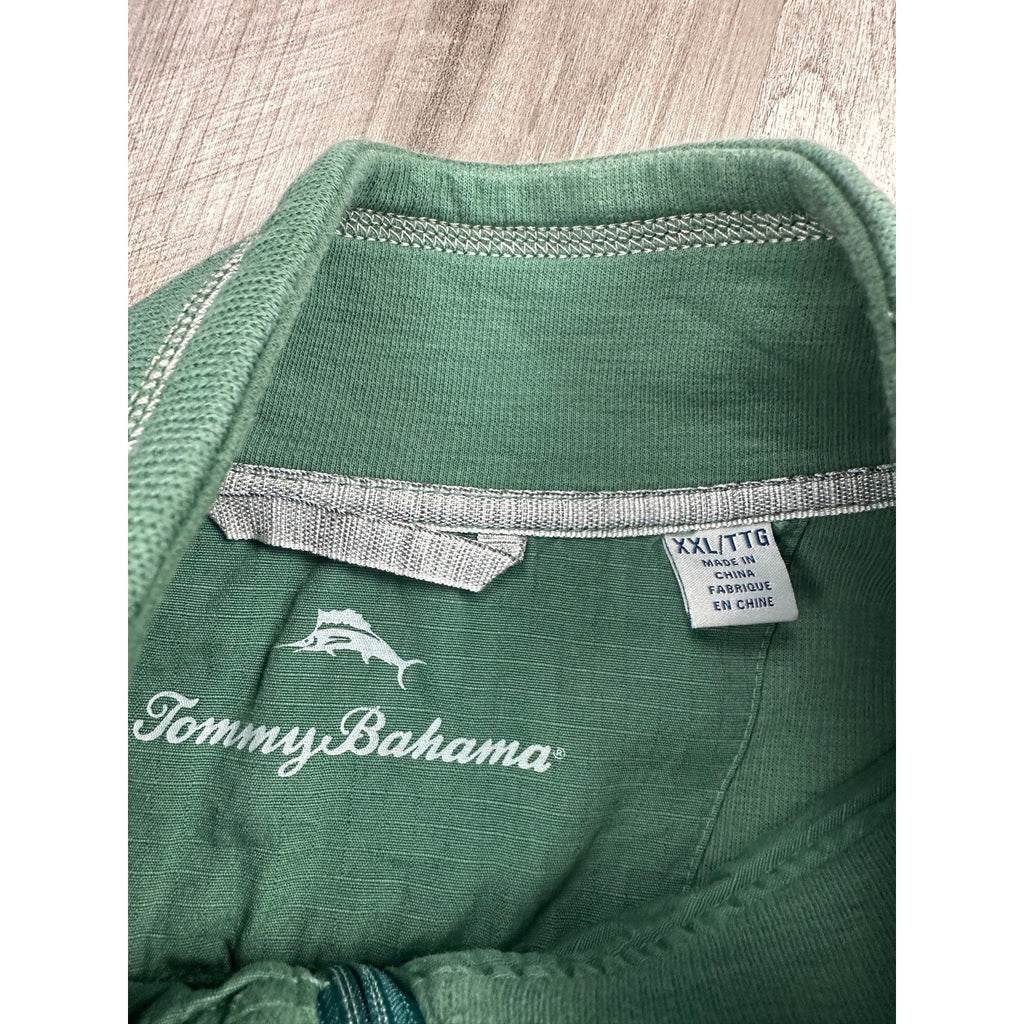 Tommy Bahama Baylor Bears Tobago Bay Half Zip Pullover in Green — Size 2XL // Preowned