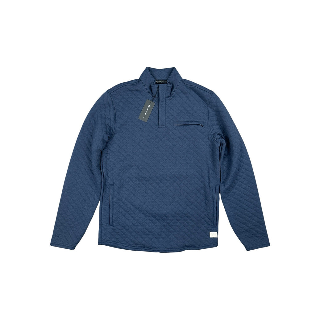 Travis Mathew Transatlantic Quarter Button Pullover in Total Eclipse — Size Small