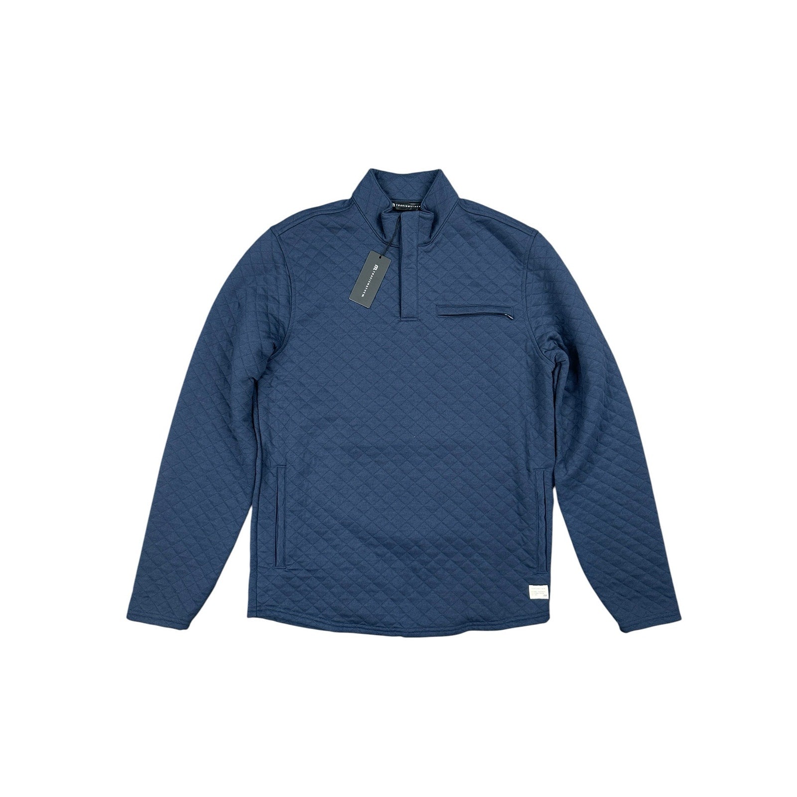 Travis Mathew Transatlantic Quarter Button Pullover in Total Eclipse — Size Small