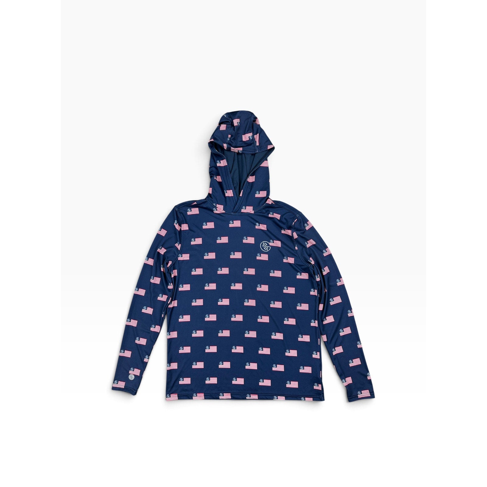 Googan Squad America Ultimate Performance Hoodie in Navy, Red, White — Size Small // Preowned