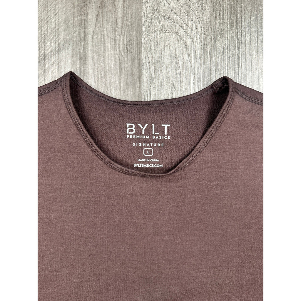 BYLT Signature Drop Cut Luxe Tee in Brown — Size Large // Preowned