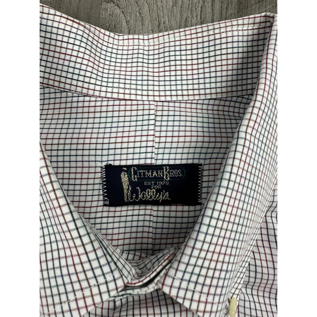 Gitman Bros. Made in USA Checkered Long Sleeve Button Down Shirt — Size 17.5/34 (XL) // Preowned