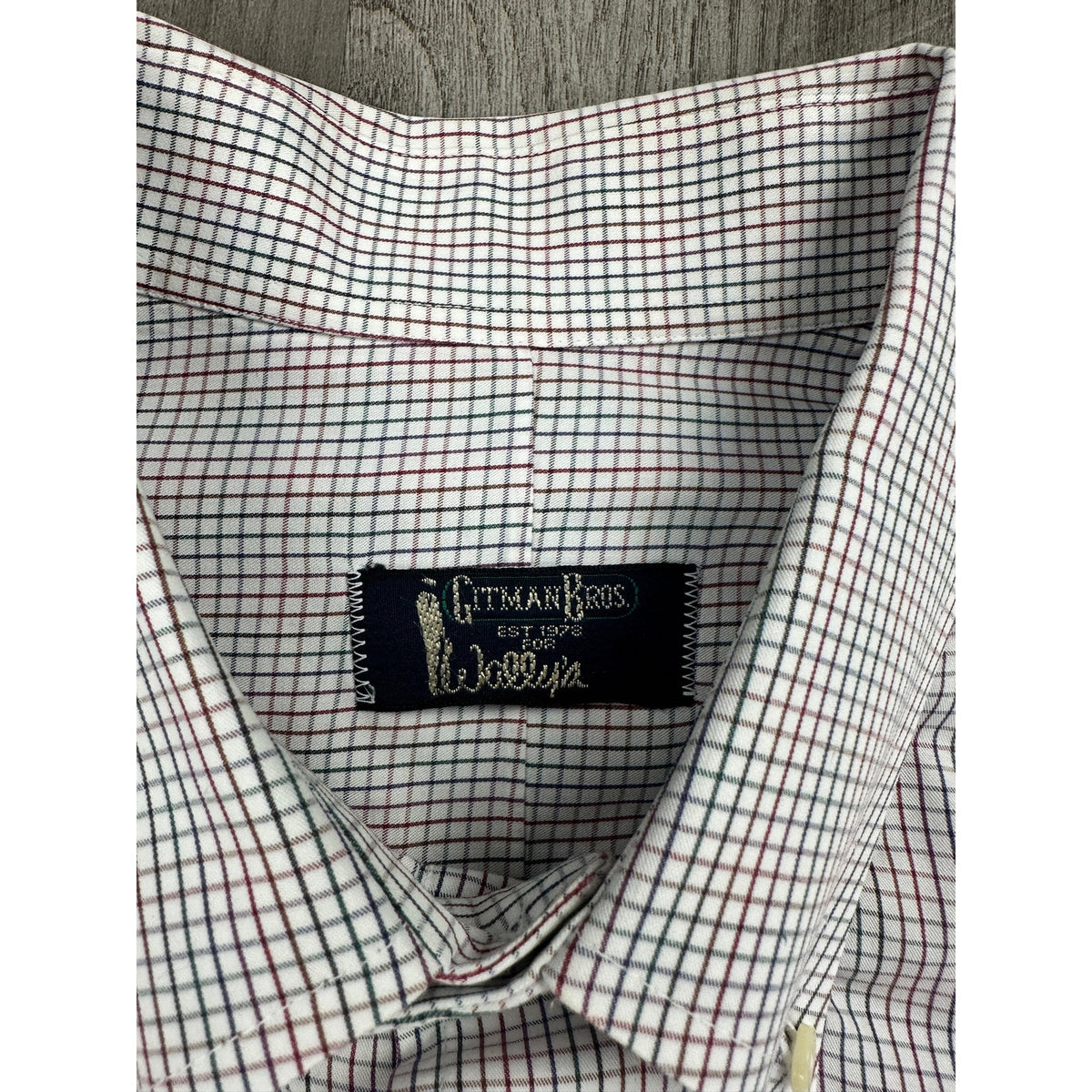 Gitman Bros. Made in USA Checkered Long Sleeve Button Down Shirt — Size 17.5/34 (XL) // Preowned