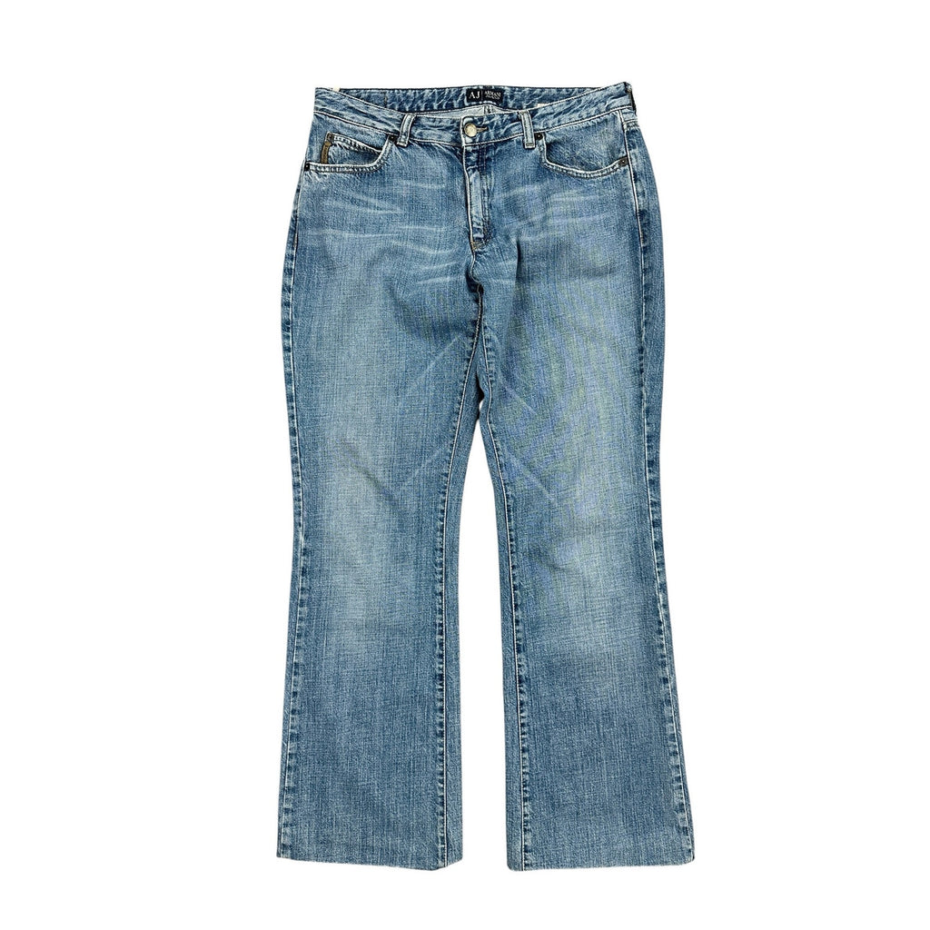 Armani Jeans Vintage 90s Y2K Eagle Logo Indigo 003 Series Bootcut Jeans in Blue — Size 32 // Preowned