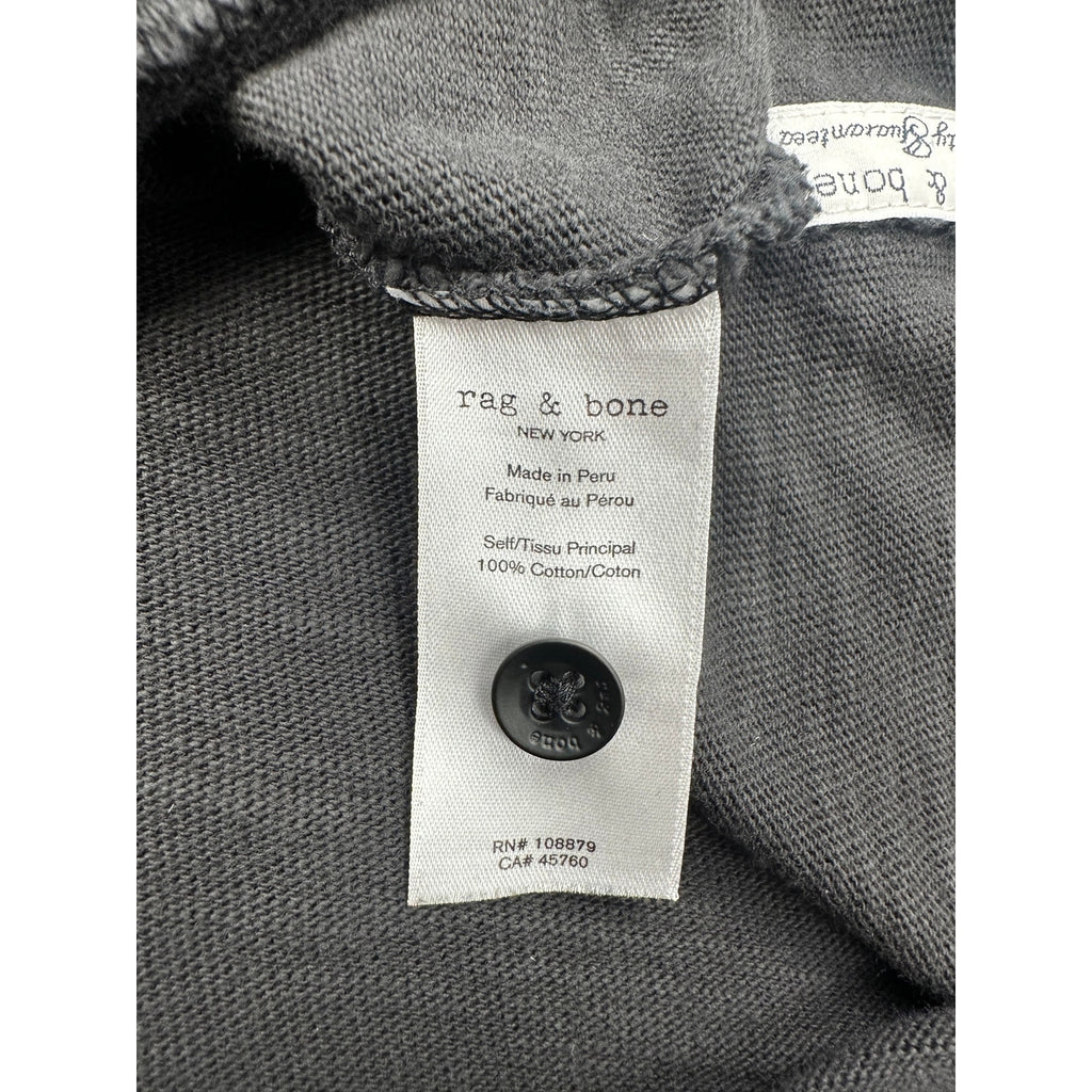 Rag & Bone Slub Pique Cotton Polo in Black — Size Medium // Preowned