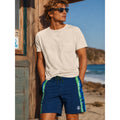 Section 119 x Grateful Dead Bolt Skeleton Hybrid Board Shorts in Navy with Green White Blue Stripes — Size 34