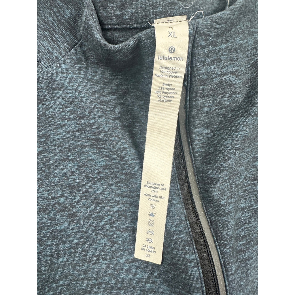 Lululemon Smooth Spacer Quarter Zip Pullover in Heather Dark Teal — Size XL
