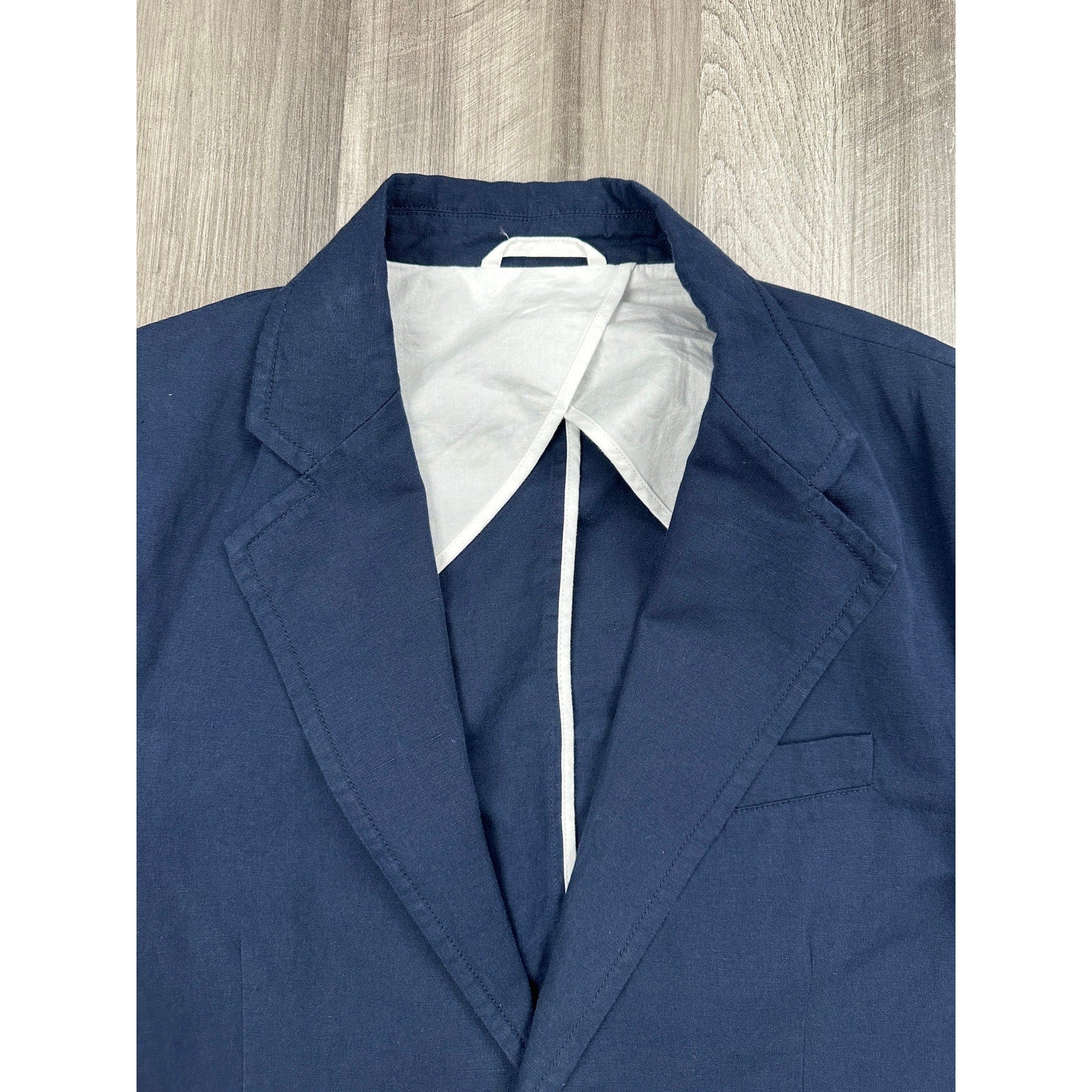 Alex Mill Cotton Linen Cooper Blazer in Navy — Size Medium