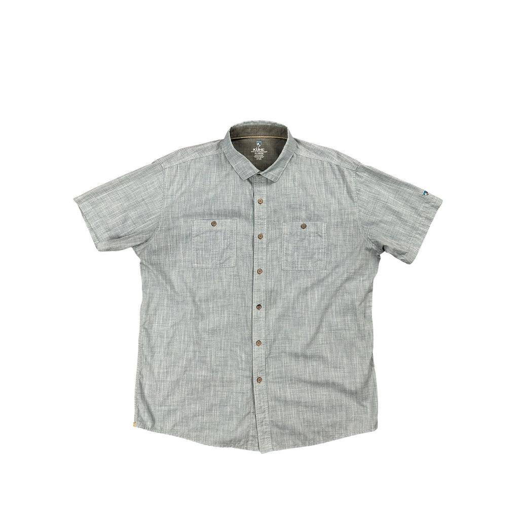 Kuhl Karib Short Sleeve Button Down in Blue Gray and White — Size XL // Preowned