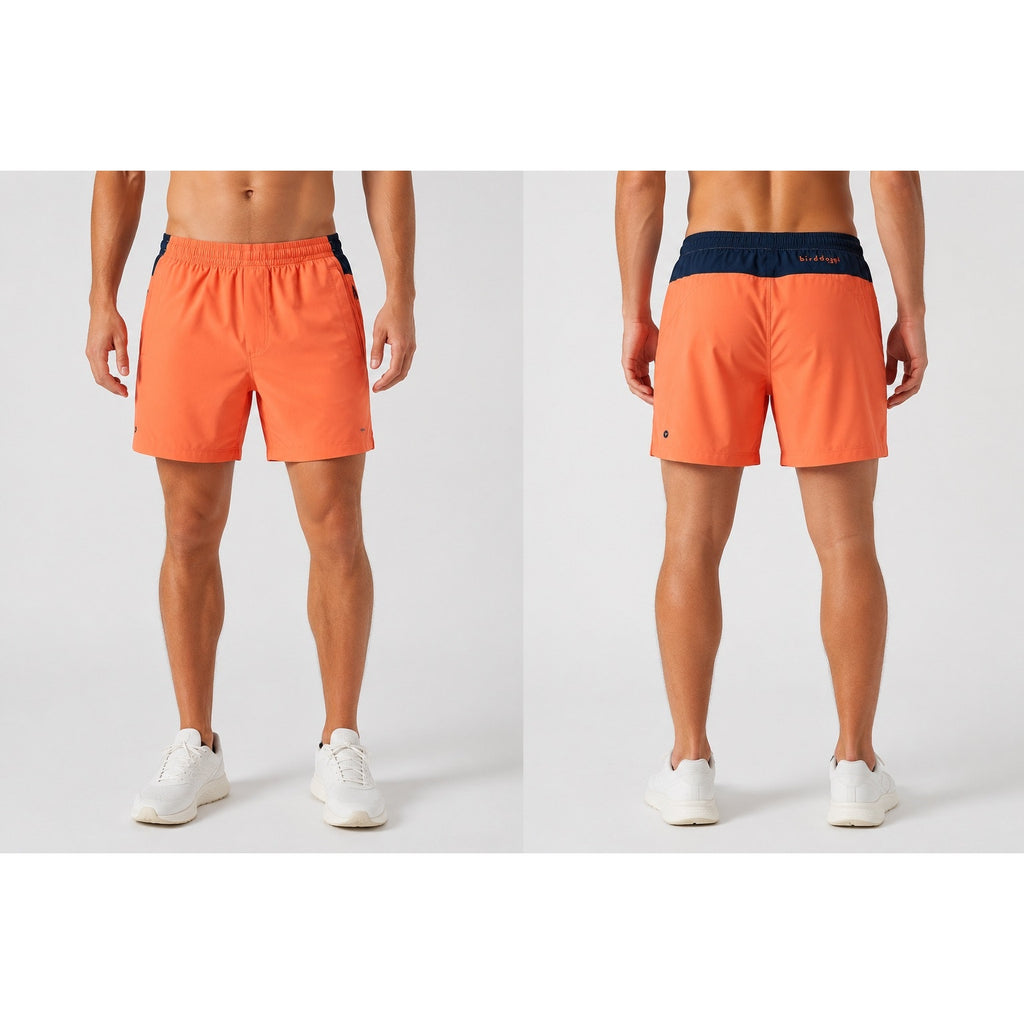 Birddogs Lined Gym Training Shorts in Peach and Navy — Size Large Extended // Preowned