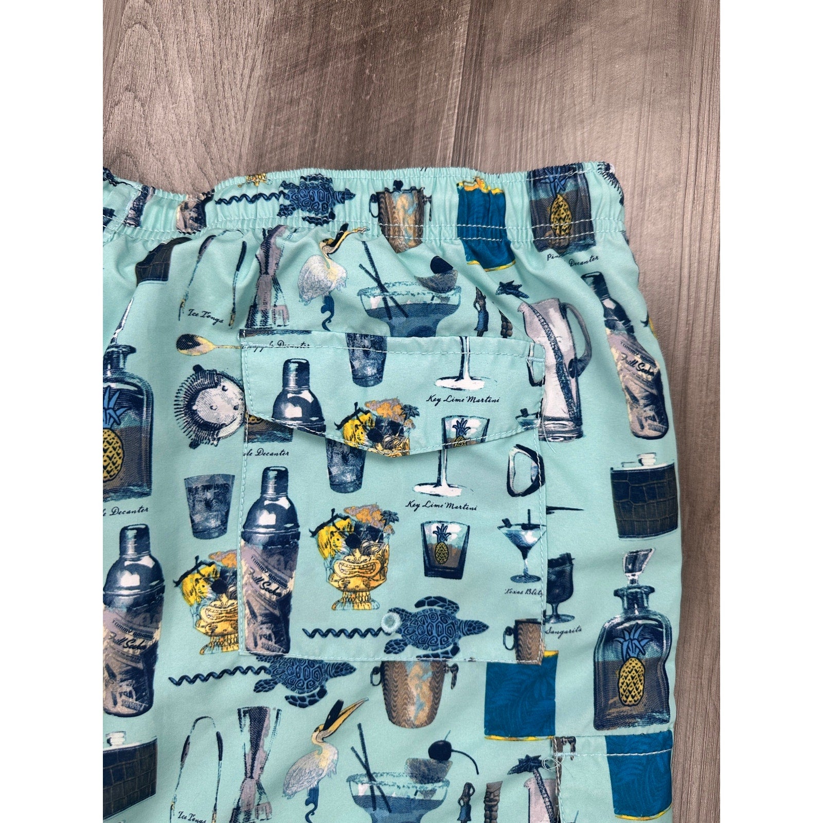 Tommy Bahama Aloha Cocktail Bar Swim Trunks in Mint Green — Size 2XL // Preowned
