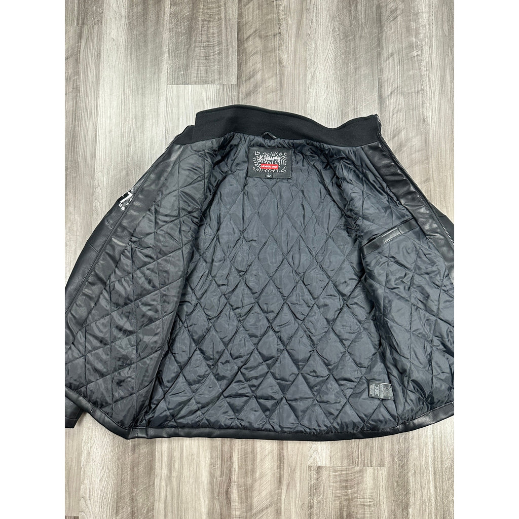 Members Only x Keith Haring Paradise Garage Racing Faux Leather Jacket in Black — Size Large