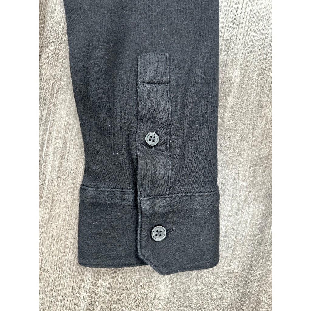 COS Regular Fit Stretch Jersey Long Sleeve Shirt in Black — Size Medium // Preowned