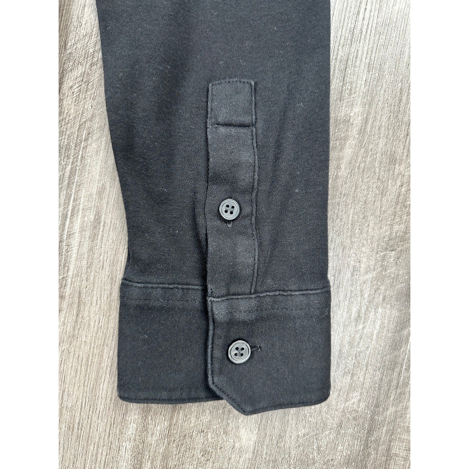 COS Regular Fit Stretch Jersey Long Sleeve Shirt in Black — Size Medium // Preowned