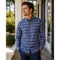 Mizzen+Main Leeward Collection Trim Fit Plaid Long Sleeve Button Down in Blue, Navy, Purple, Green and White — Size 2XL // Preowned
