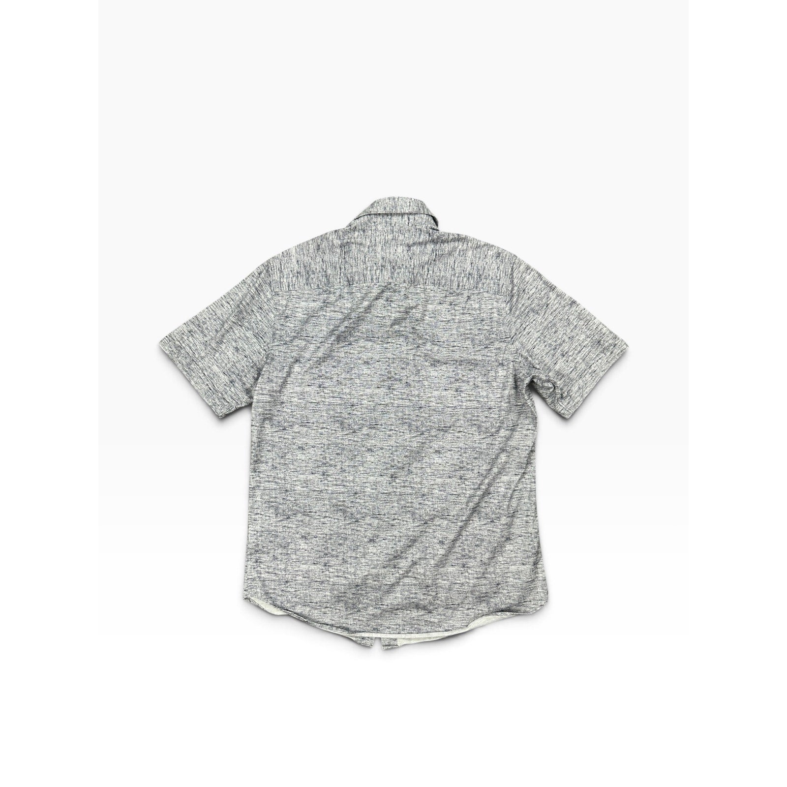 Bugatchi OoohCotton 8 Way Stretch Short Sleeve Shirt in Navy — Size Medium // Preowned