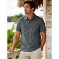 Tommy Bahama Island Zone Palm Coast Hibiscus Border Polo in Coal — Size Large