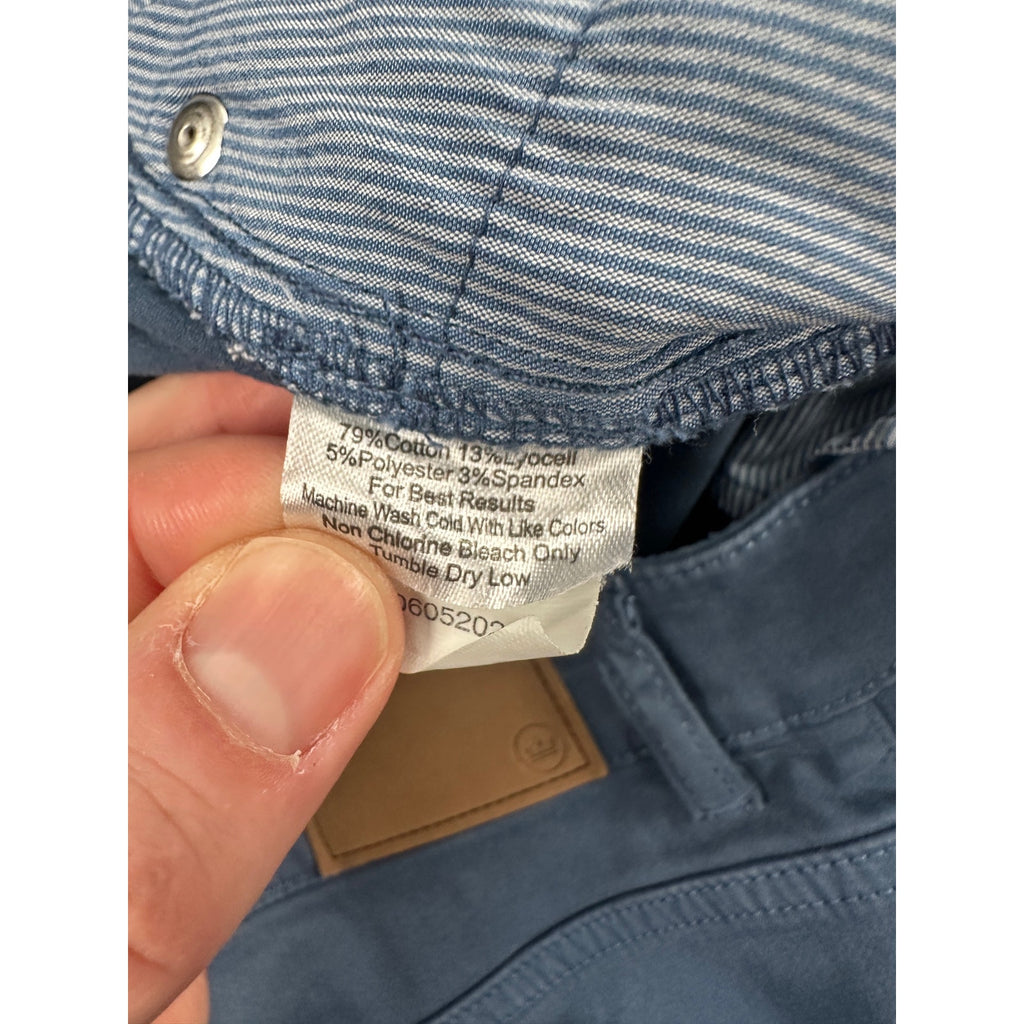 Peter Millar Signature Sateen Classic Fit 5 Pocket Pants in Blue — Size 40x32 // Preowned