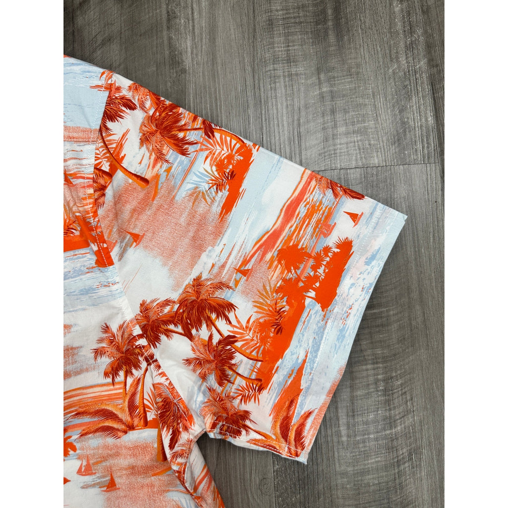 Tommy Bahama Sport Tropical Horizons Stretch Short Sleeve Camp Shirt in Spicy Orange — Size 3XL