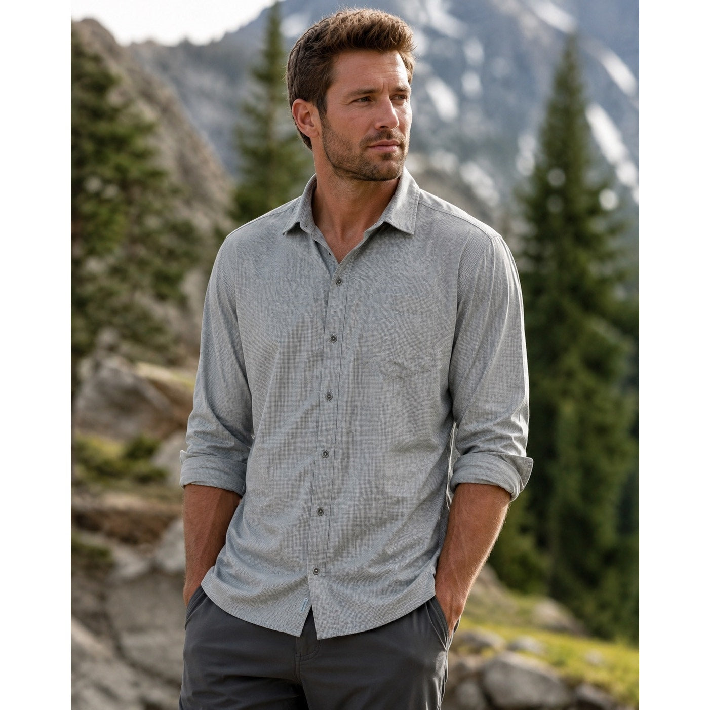 Kuhl Micro Stripe Long Sleeve Shirt in Gray, White — Size 2XL // Preowned