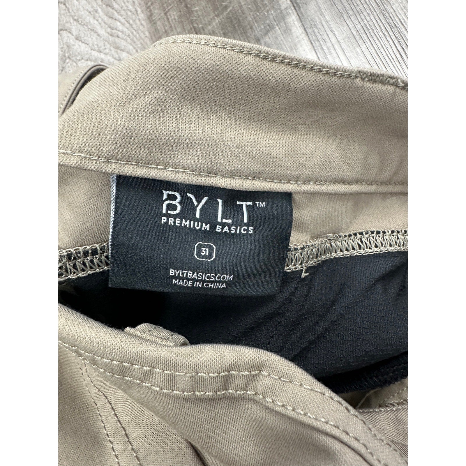 BYLT Everyday 2.0 Performance Chino Pants Taupe — Size 31