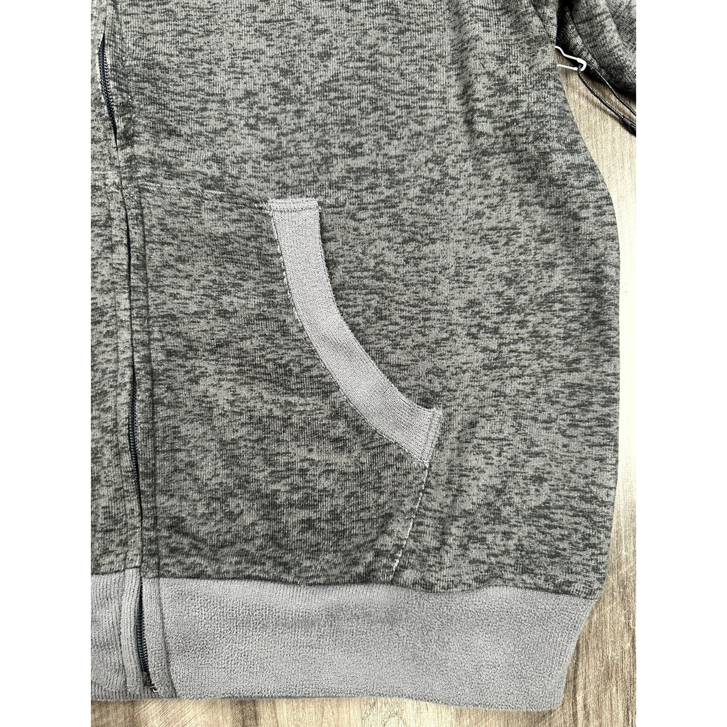 Ted Baker Hacci Single Jersey Full Zip Hoodie in Tornado Heather — Size Large
