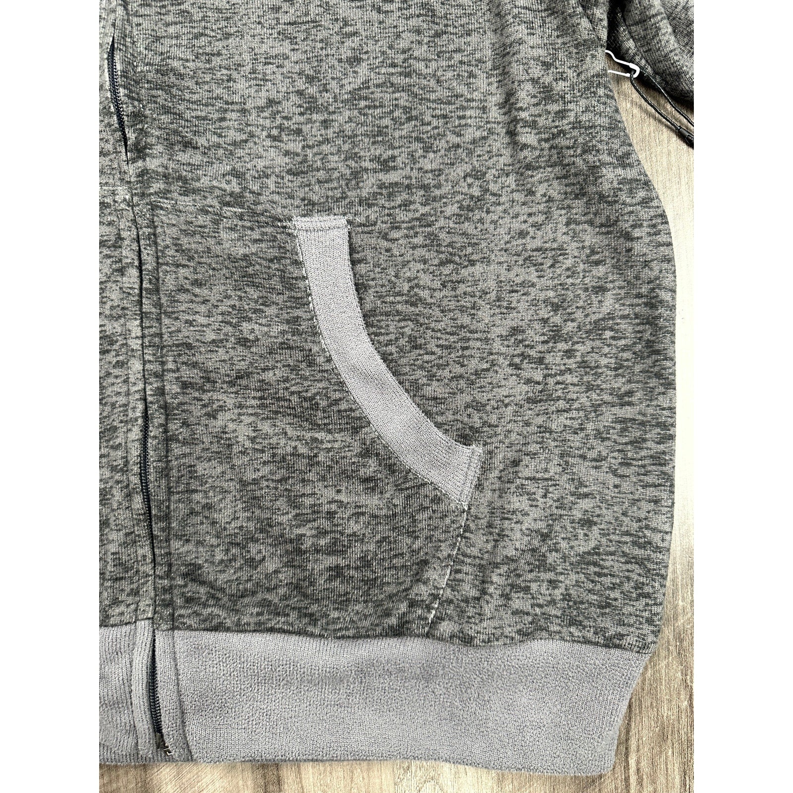 Ted Baker Hacci Single Jersey Full Zip Hoodie in Tornado Heather — Size Large