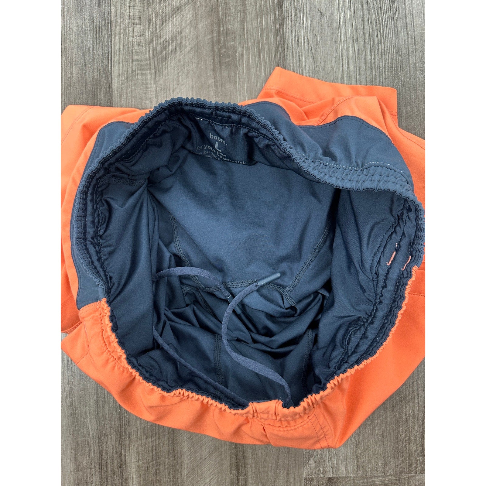 Birddogs Lined Gym Training Shorts in Peach and Navy — Size Large Extended // Preowned